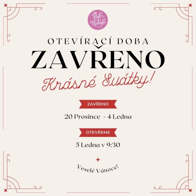 Krásné svátky všem! 🎄✨ Přes Vánoce si i my dopřejeme trochu odpočinku, proto mrkněte na naši zimní otevírací dobu....